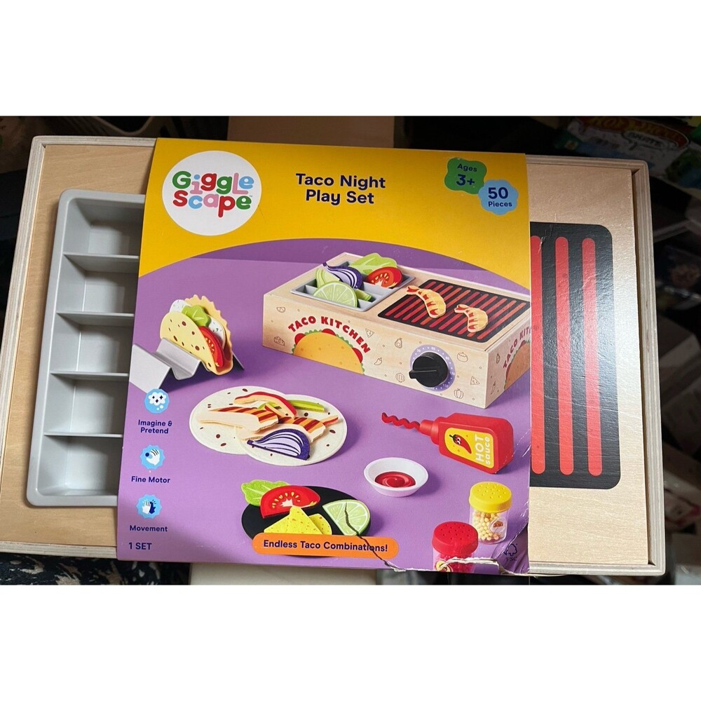Taco Night Play Set - Gigglescape™: Creative Play Food & Toy Kitchens, 67 Pieces